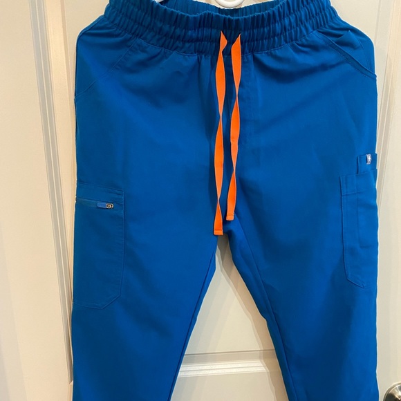 Alps blue, high waisted Yola Pants. Tailored - Picture 2 of 4